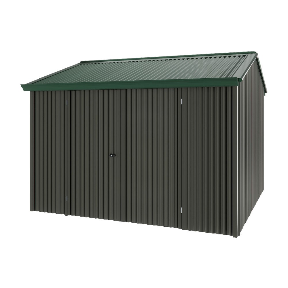 Handi-Heritage Shed H3 3.30X3.30 Roof:Caulfield Green Wall:Slate Grey Front/Rear Double Door
