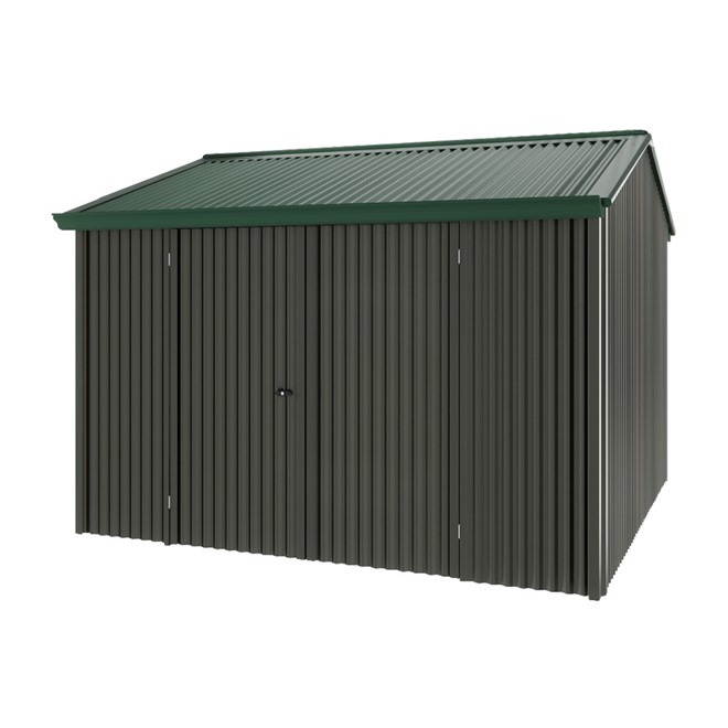 Handi-Heritage Shed H3 3.30X3.30 Roof:Caulfield Green Wall:Slate Grey Front/Rear Double Door
