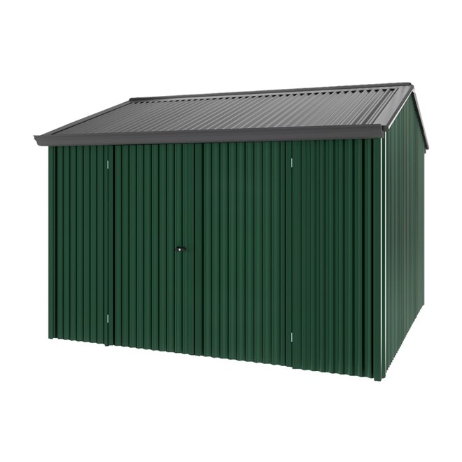 Handi-Heritage Shed H3 3.30X3.30 Roof:Gun Metal Grey Wall:Caulfield Green Front/Rear Double Door
