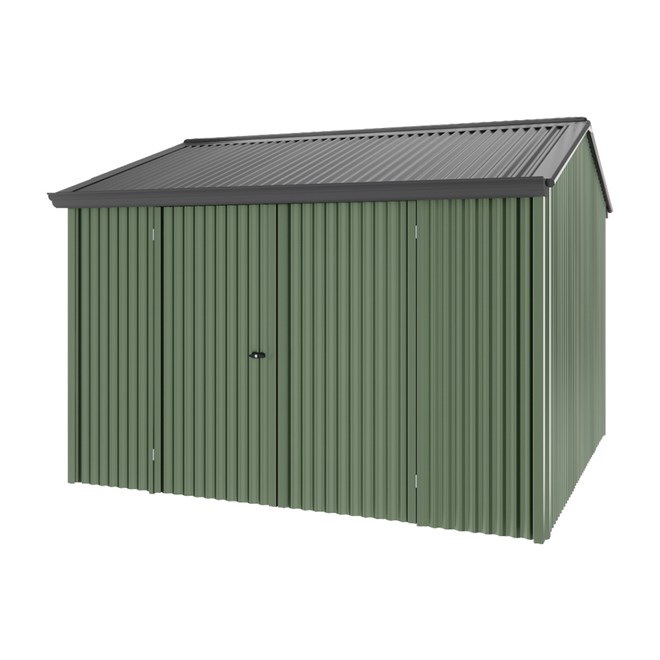 Handi-Heritage Shed H3 3.30X3.30 Roof:Gun Metal Grey Wall:Rivergum Front/Rear Double Door