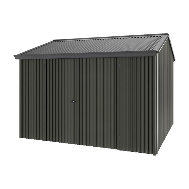 Handi-Heritage Shed H3 3.30X3.30 Roof:Gun Metal Grey Wall:Slate Grey Front/Rear Double Door