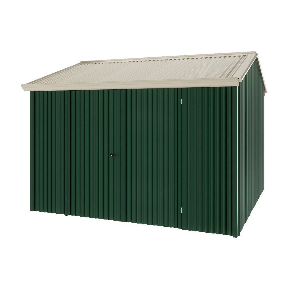 Handi-Heritage Shed H3 3.30X3.30 Roof:Merino Wall:Caulfield Green Front/Rear Double Door