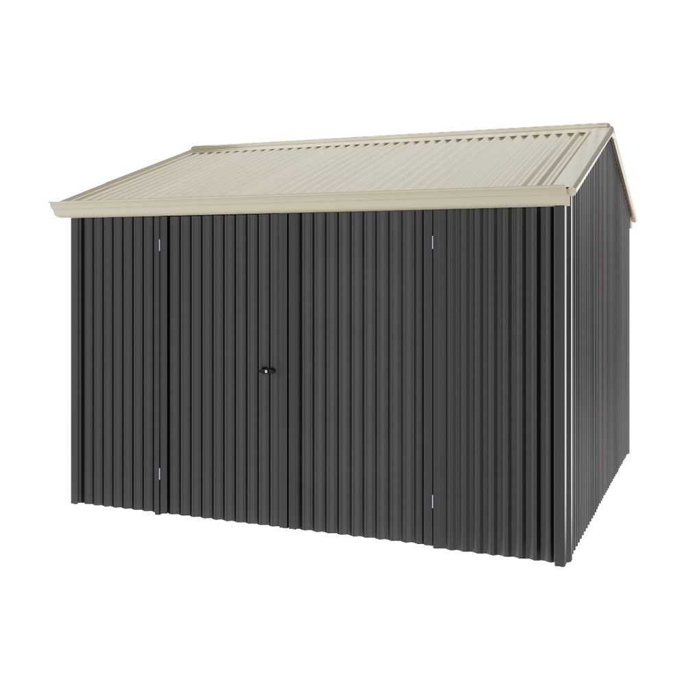 Handi-Heritage Shed H3 3.30X3.30 Roof:Merino Wall:Gun Metal Grey Front/Rear Double Door