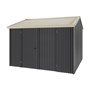 Handi-Heritage Shed H3 3.30X3.30 Roof:Merino Wall:Gun Metal Grey Front/Rear Double Door