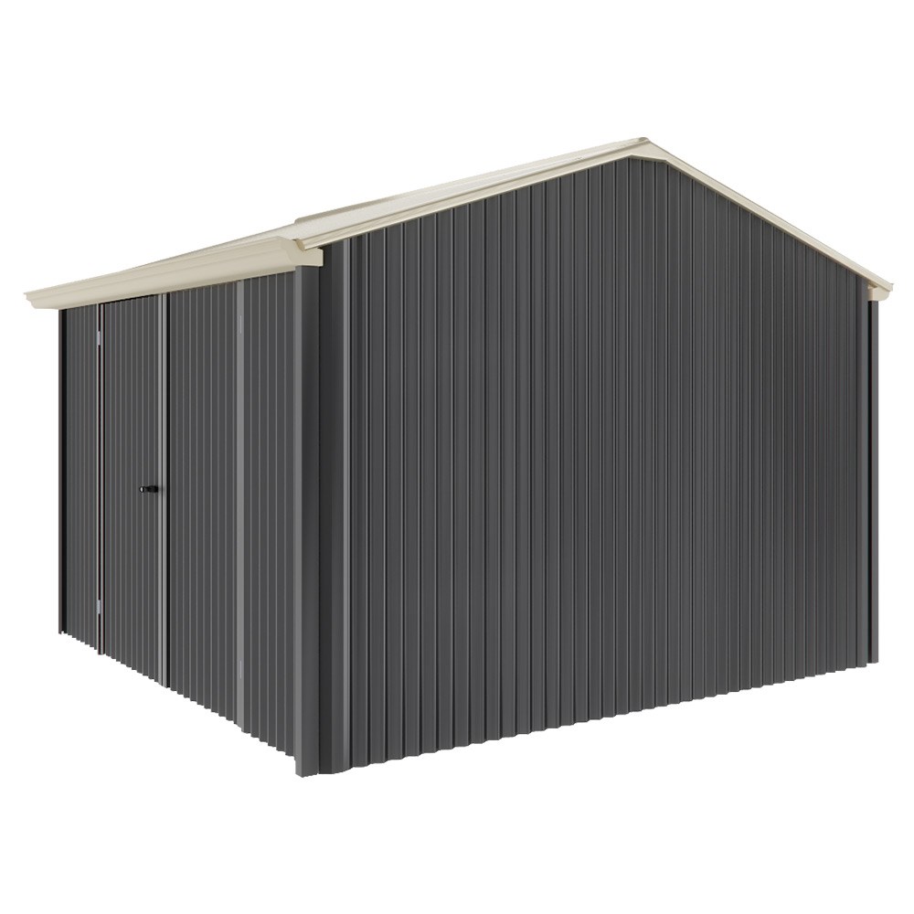 Handi-Heritage Shed H3 3.30X3.30 Roof:Merino Wall:Gun Metal Grey Front/Rear Double Door