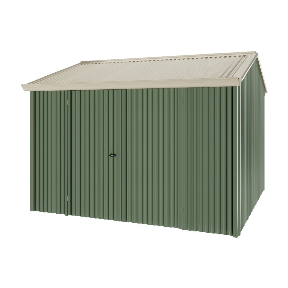 Handi-Heritage Shed H3 3.30X3.30 Roof:Merino Wall:Rivergum Front/Rear Double Door