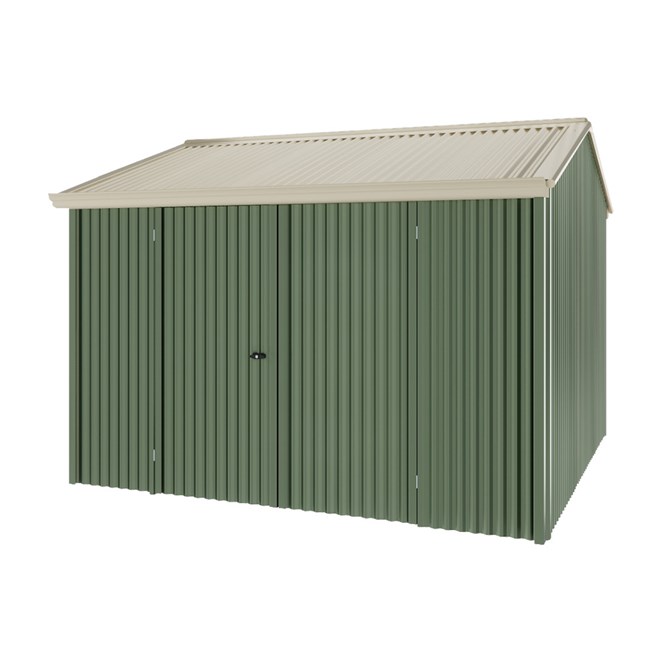 Handi-Heritage Shed H3 3.30X3.30 Roof:Merino Wall:Rivergum Front/Rear Double Door