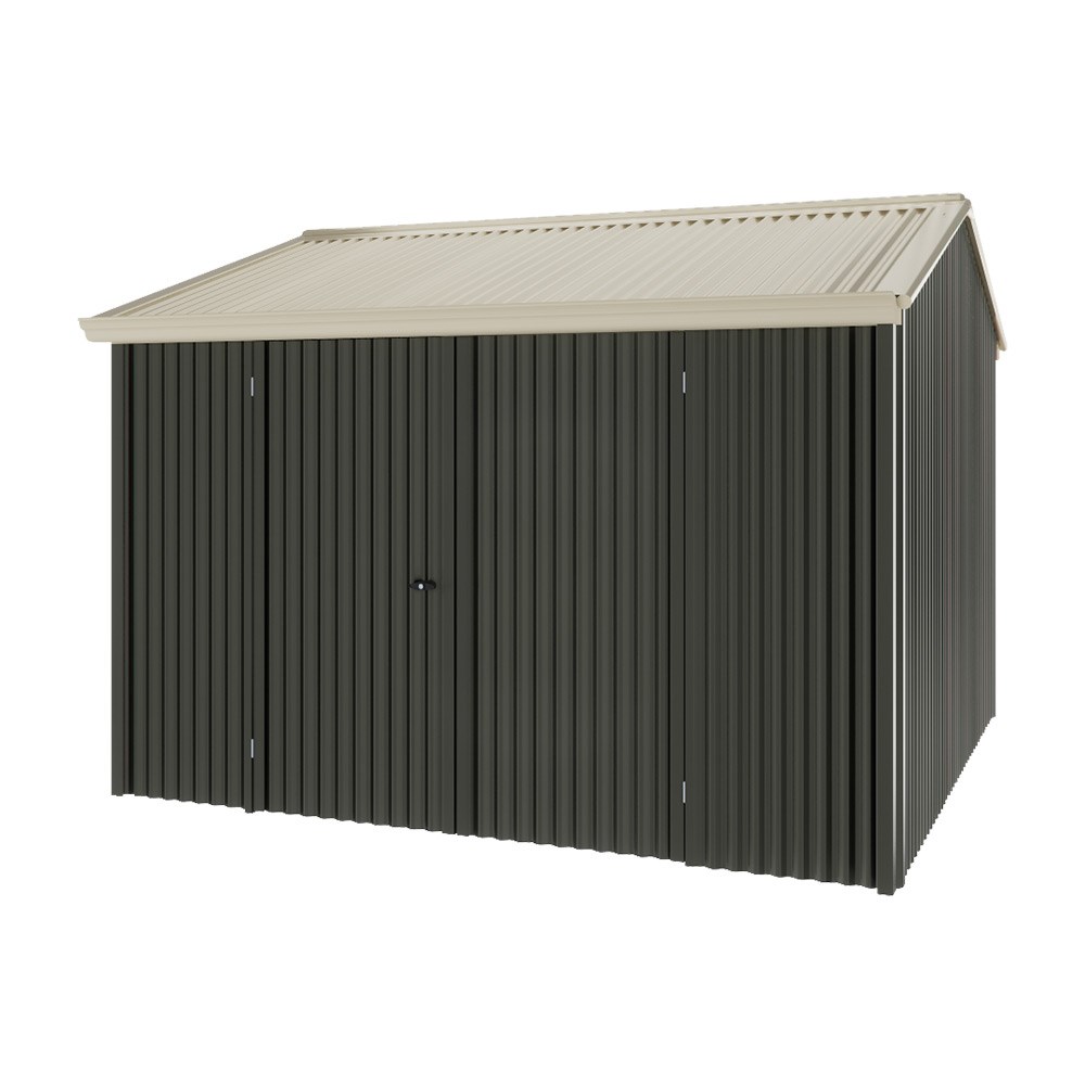 Handi-Heritage Shed H3 3.30X3.30 Roof:Merino Wall:Slate Grey Front/Rear Double Door