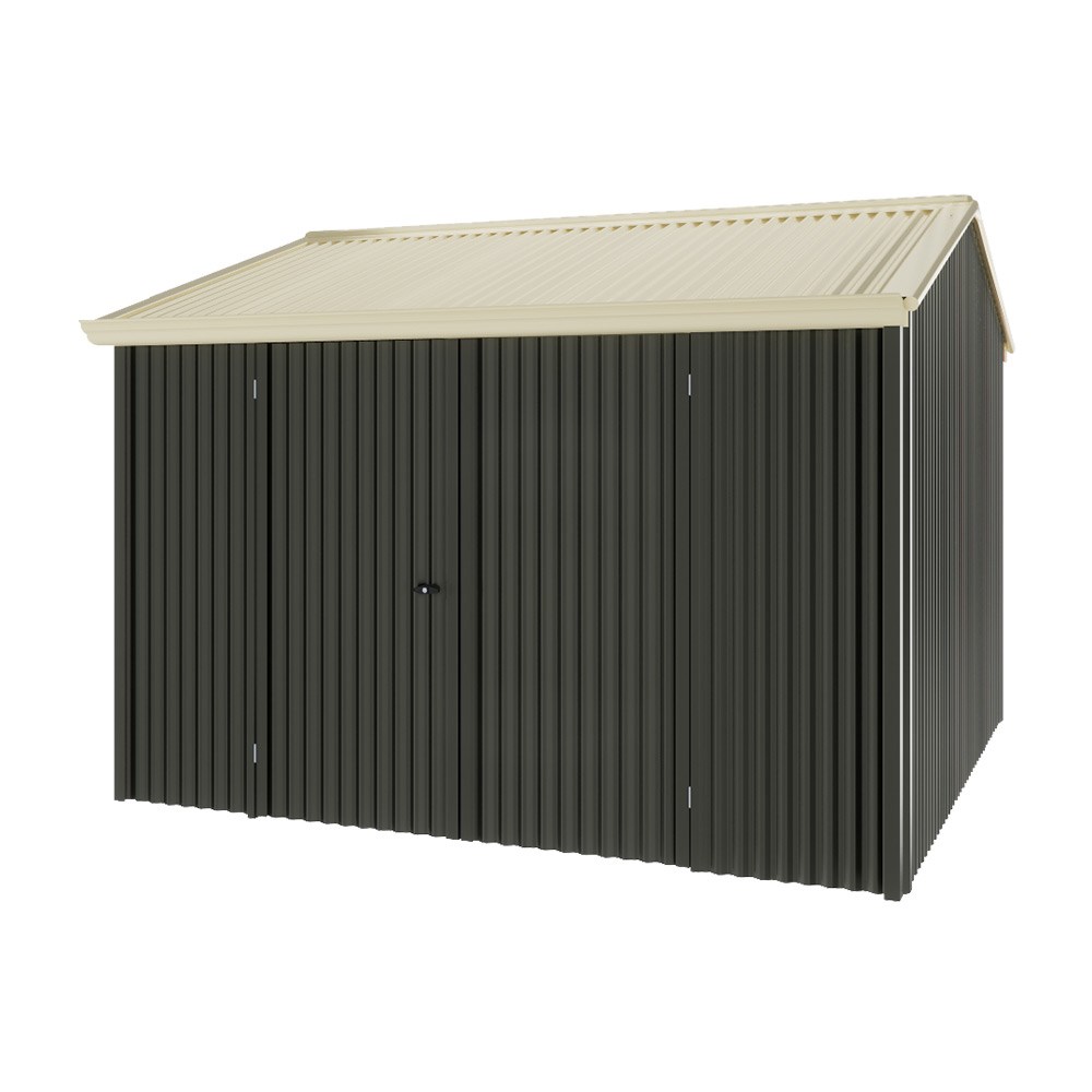 Handi-Heritage Shed H3 3.30X3.30 Roof:Primrose Wall:Slate Grey Front/Rear Double Door