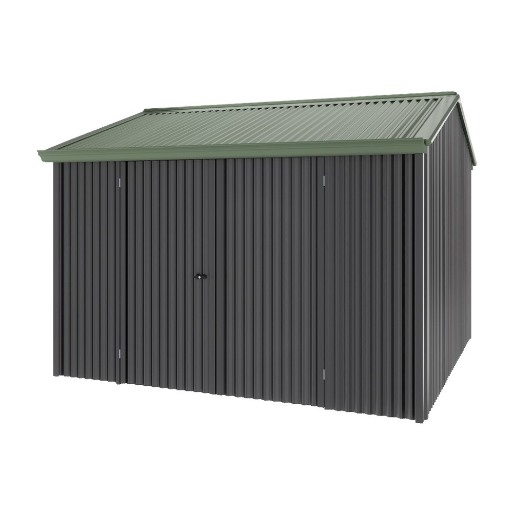 Handi-Heritage Shed H3 3.30X3.30 Roof:Rivergum Wall:Gun Metal Grey Front/Rear Double Door