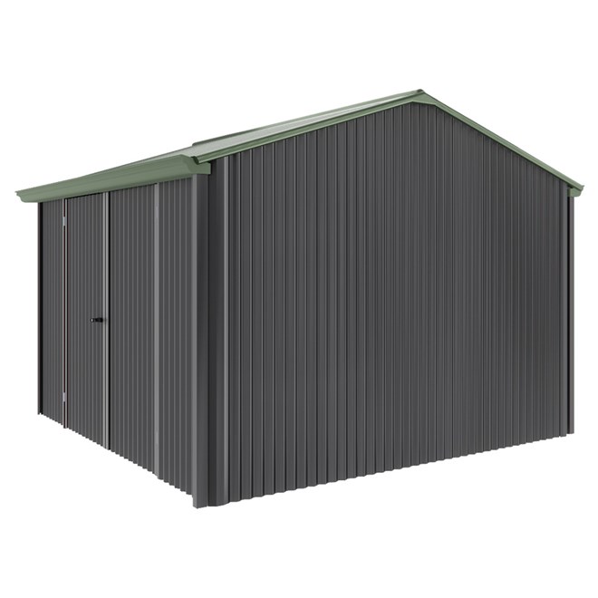 Handi-Heritage Shed H3 3.30X3.30 Roof:Rivergum Wall:Gun Metal Grey Front/Rear Double Door