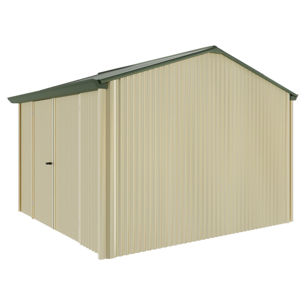 Handi-Heritage Shed H3 3.30X3.30 Roof:Rivergum Wall:Primrose Front/Rear Double Door