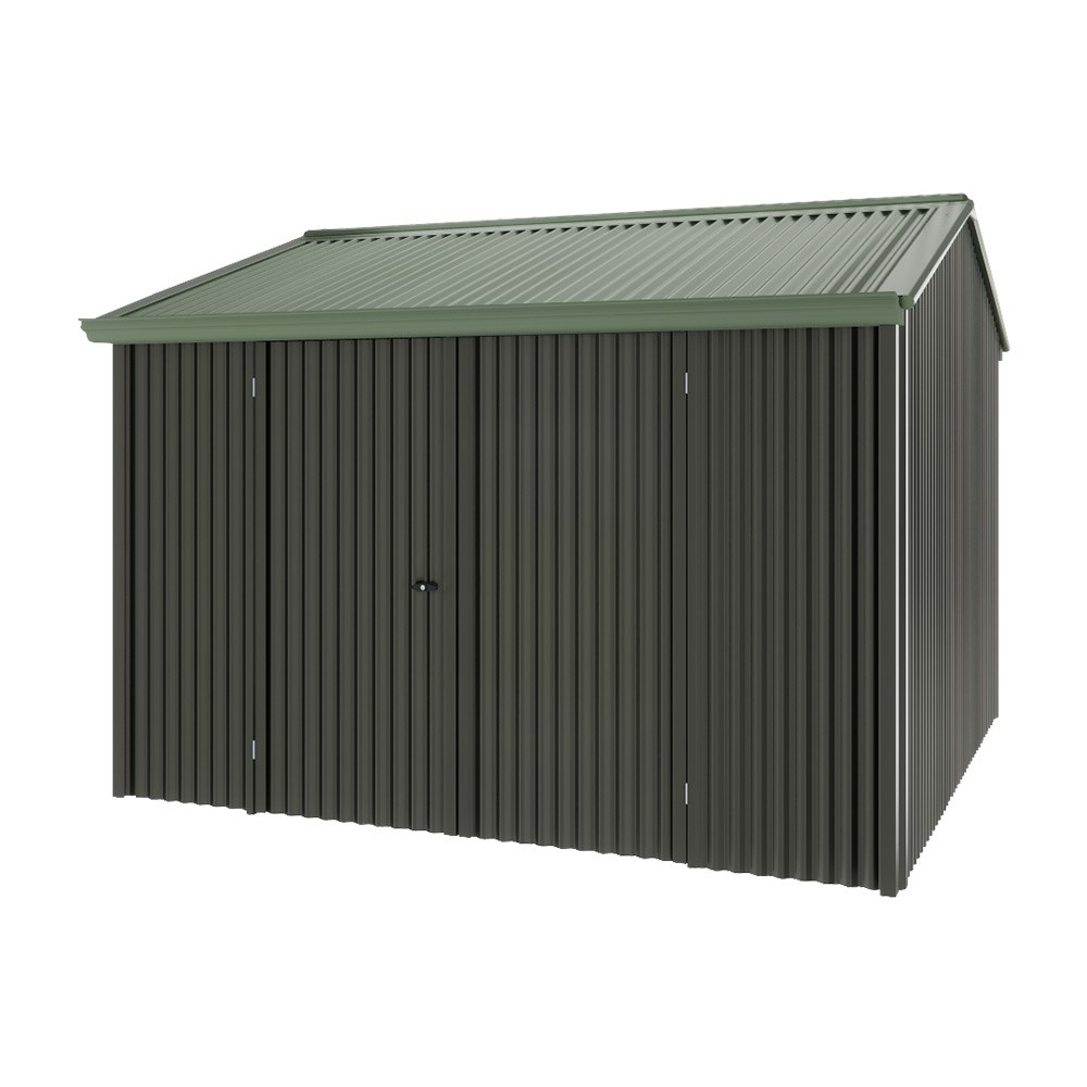 Handi-Heritage Shed H3 3.30X3.30 Roof:Rivergum Wall:Slate Grey Front/Rear Double Door