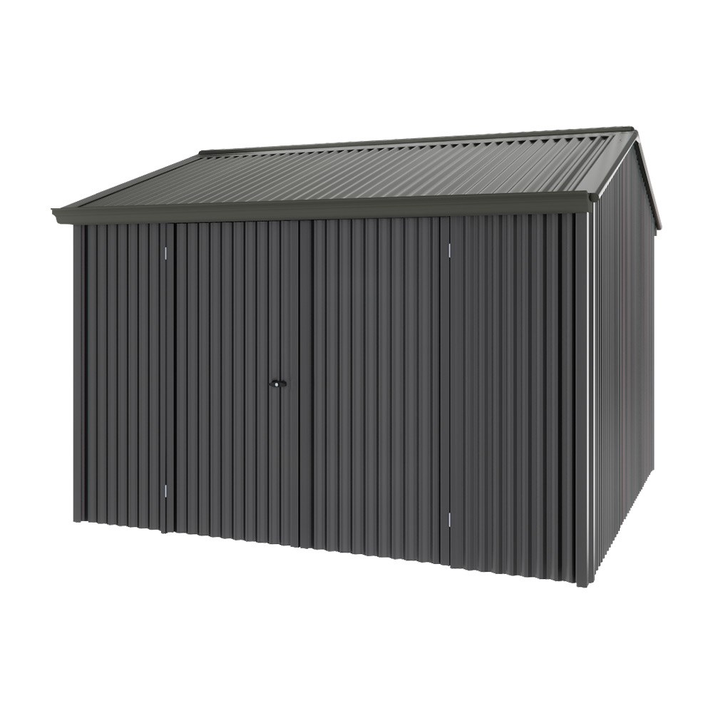 Handi-Heritage Shed H3 3.30X3.30 Roof:Slate Grey Wall:Gun Metal Grey Front/Rear Double Door