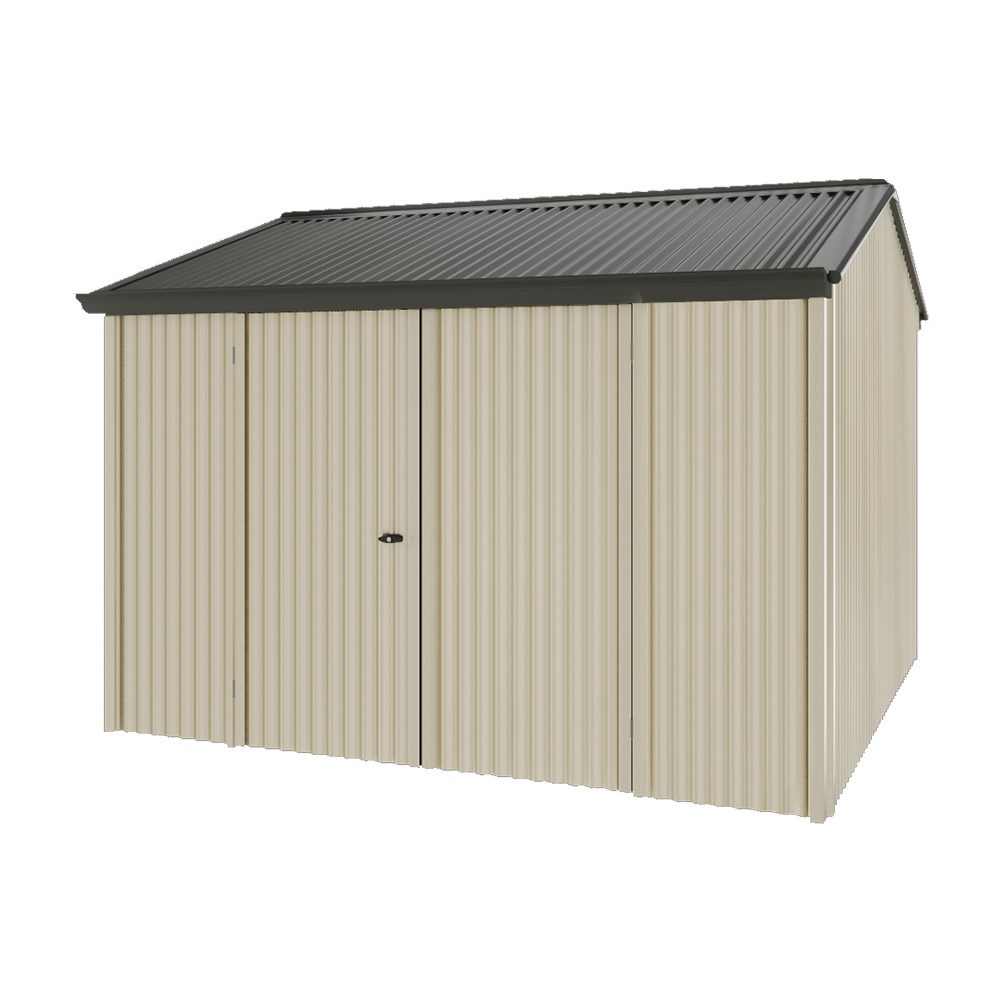 Handi-Heritage Shed H3 3.30X3.30 Roof:Slate Grey Wall:Merino Front/Rear Double Door