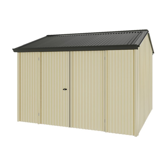 Handi-Heritage Shed H3 3.30X3.30 Roof:Slate Grey Wall:Primrose Front/Rear Double Door