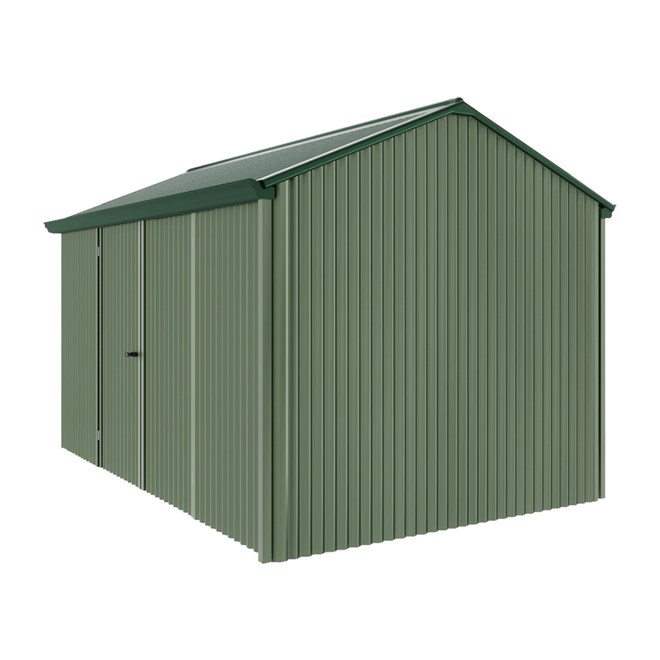 Handi-Heritage Shed H4 3.96X2.52 Roof:Caulfield Green Wall:Rivergum Front/Rear Double Door