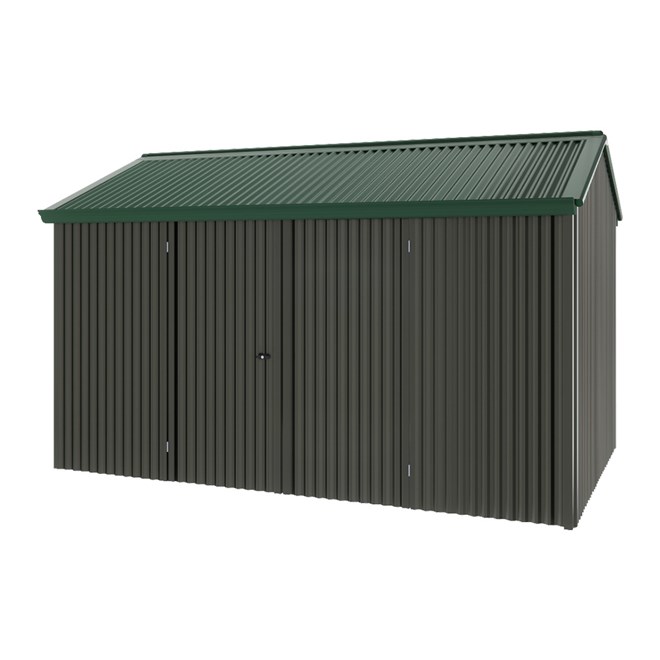 Handi-Heritage Shed H4 3.96X2.52 Roof:Caulfield Green Wall:Slate Grey Front/Rear Double Door