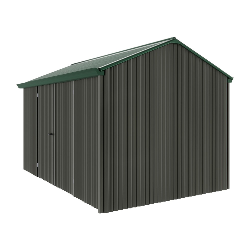 Handi-Heritage Shed H4 3.96X2.52 Roof:Caulfield Green Wall:Slate Grey Front/Rear Double Door