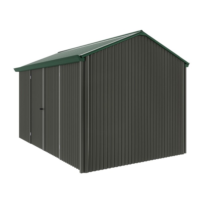 Handi-Heritage Shed H4 3.96X2.52 Roof:Caulfield Green Wall:Slate Grey Front/Rear Double Door