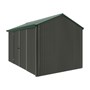 Handi-Heritage Shed H4 3.96X2.52 Roof:Caulfield Green Wall:Slate Grey Front/Rear Double Door