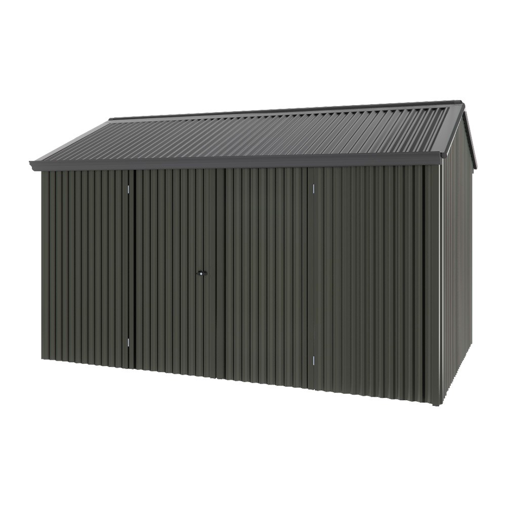 Handi-Heritage Shed H4 3.96X2.52 Roof:Gun Metal Grey Wall:Slate Grey Front/Rear Double Door
