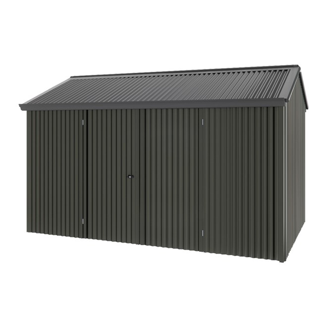 Handi-Heritage Shed H4 3.96X2.52 Roof:Gun Metal Grey Wall:Slate Grey Front/Rear Double Door