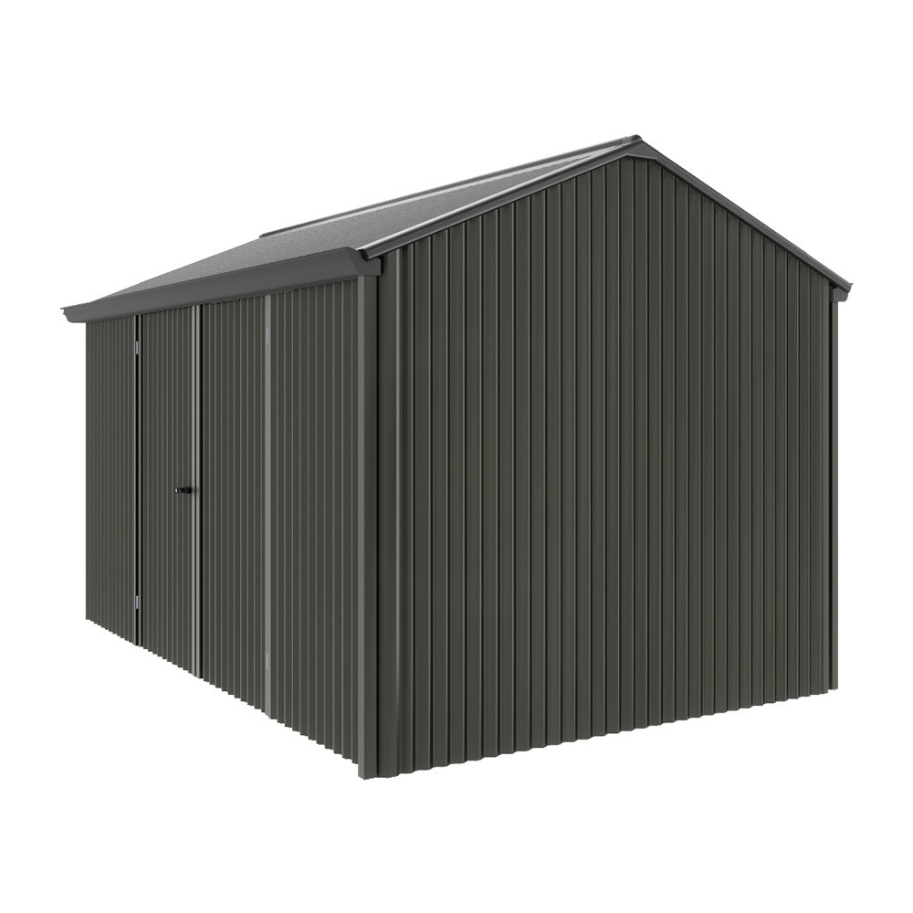 Handi-Heritage Shed H4 3.96X2.52 Roof:Gun Metal Grey Wall:Slate Grey Front/Rear Double Door