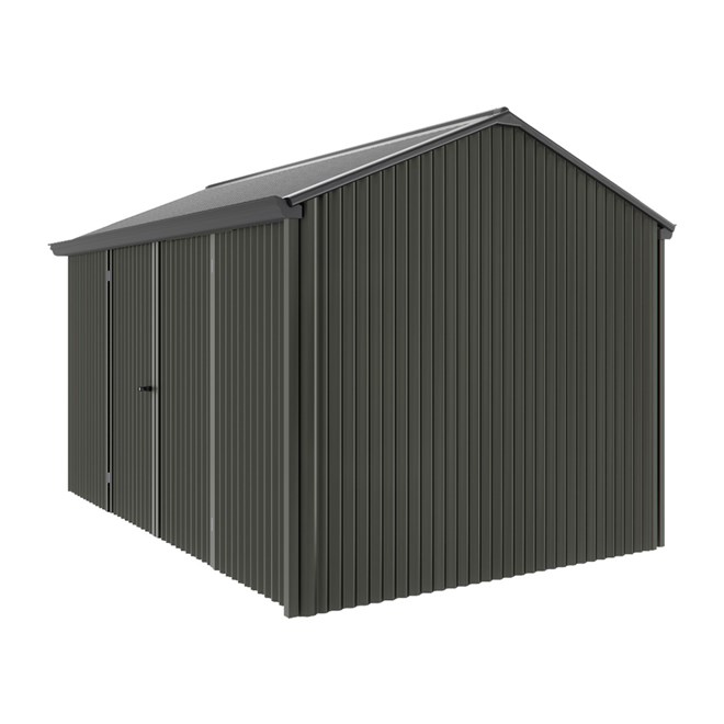 Handi-Heritage Shed H4 3.96X2.52 Roof:Gun Metal Grey Wall:Slate Grey Front/Rear Double Door