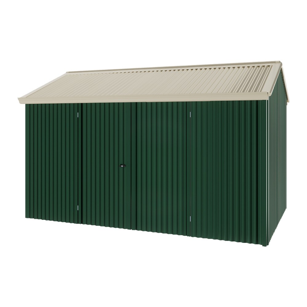 Handi-Heritage Shed H4 3.96X2.52 Roof:Merino Wall:Caulfield Green Front/Rear Double Door