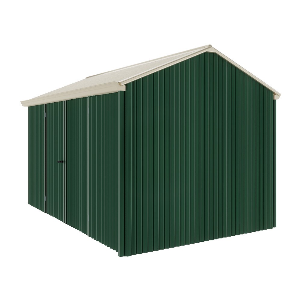 Handi-Heritage Shed H4 3.96X2.52 Roof:Merino Wall:Caulfield Green Front/Rear Double Door