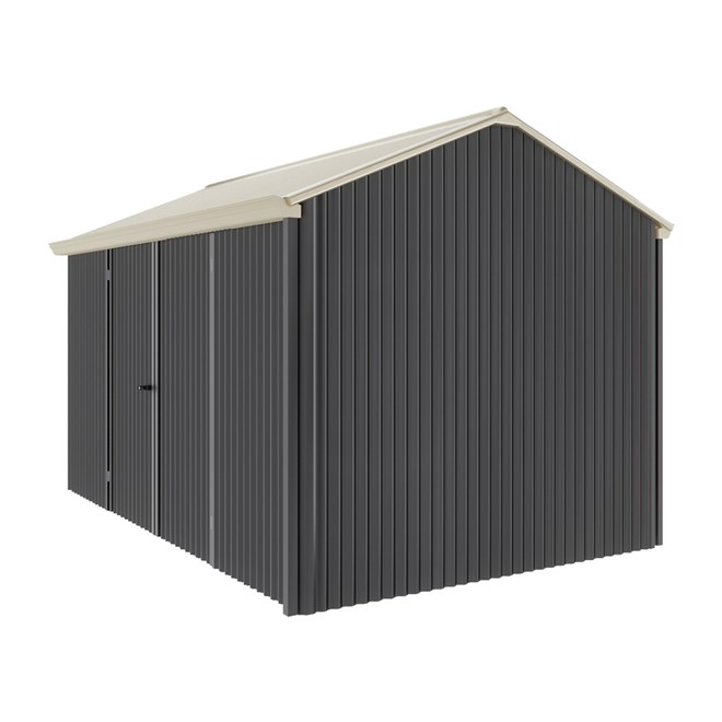 Handi-Heritage Shed H4 3.96X2.52 Roof:Merino Wall:Gun Metal Grey Front/Rear Double Door