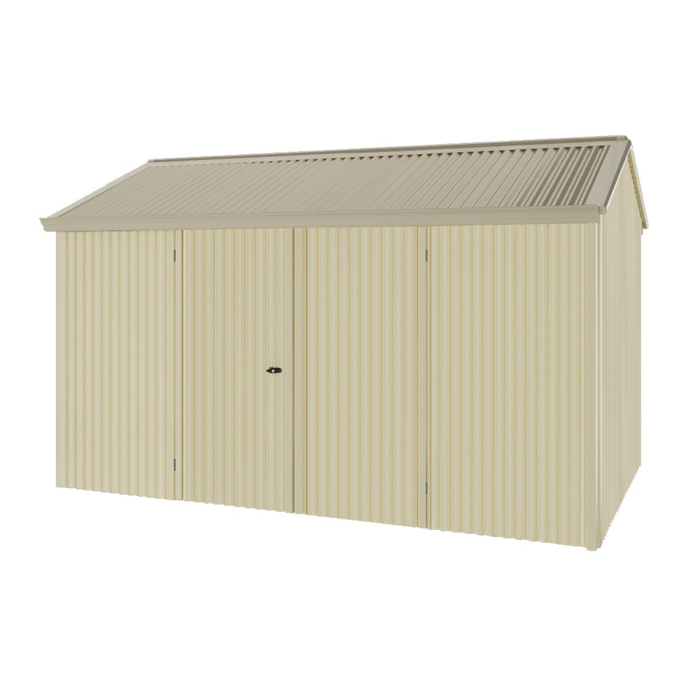 Handi-Heritage Shed H4 3.96X2.52 Roof:Merino Wall:Primrose Front/Rear Double Door