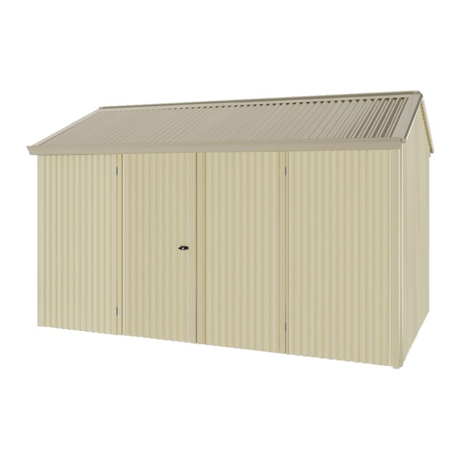 Handi-Heritage Shed H4 3.96X2.52 Roof:Merino Wall:Primrose Front/Rear Double Door