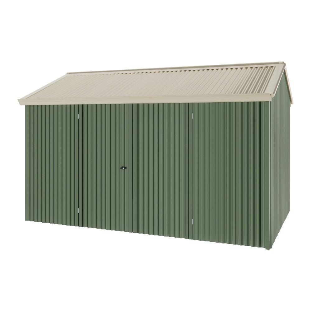 Handi-Heritage Shed H4 3.96X2.52 Roof:Merino Wall:Rivergum Front/Rear Double Door