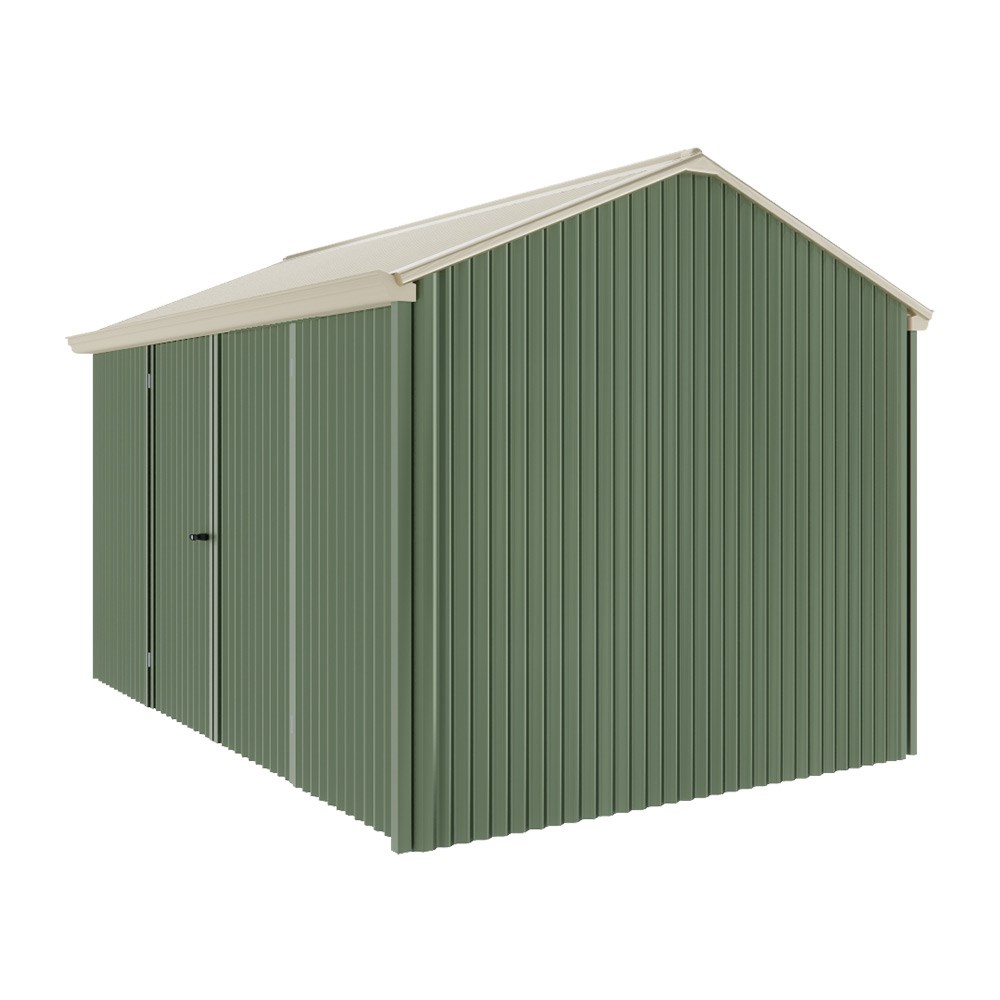 Handi-Heritage Shed H4 3.96X2.52 Roof:Merino Wall:Rivergum Front/Rear Double Door