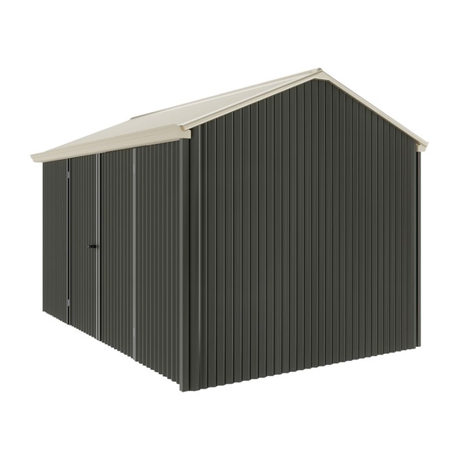 Handi-Heritage Shed H4 3.96X2.52 Roof:Merino Wall:Slate Grey Front/Rear Double Door