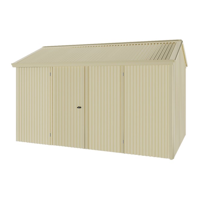 Handi-Heritage Shed H4 3.96X2.52 Roof:Primrose Wall:Primrose Front/Rear Double Door