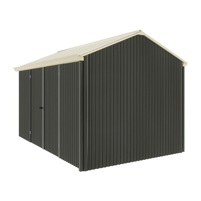 Handi-Heritage Shed H4 3.96X2.52 Roof:Primrose Wall:Slate Grey Front/Rear Double Door