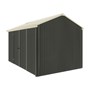 Handi-Heritage Shed H4 3.96X2.52 Roof:Primrose Wall:Slate Grey Front/Rear Double Door