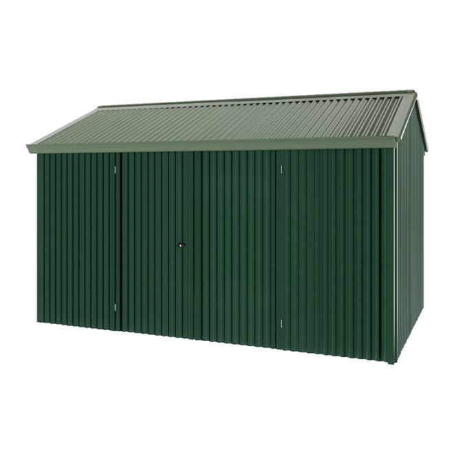 Handi-Heritage Shed H4 3.96X2.52 Roof:Rivergum Wall:Caulfield Green Front/Rear Double Door