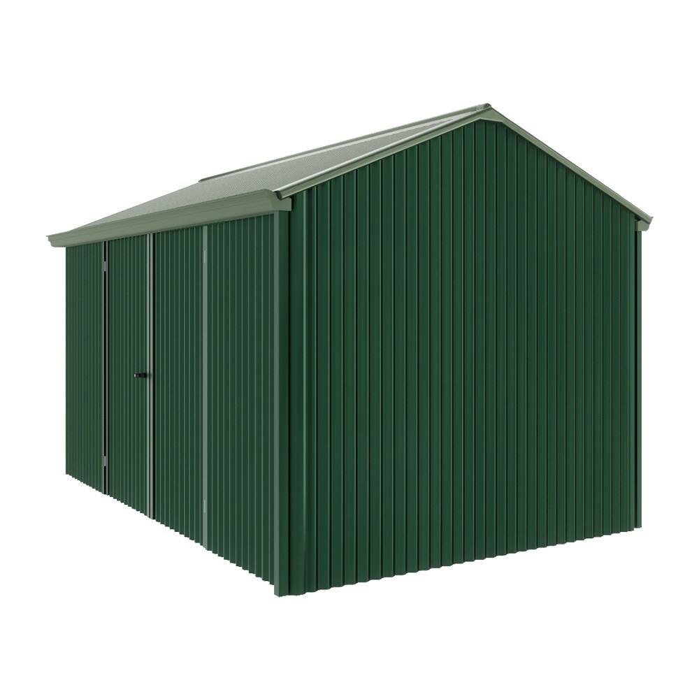 Handi-Heritage Shed H4 3.96X2.52 Roof:Rivergum Wall:Caulfield Green Front/Rear Double Door