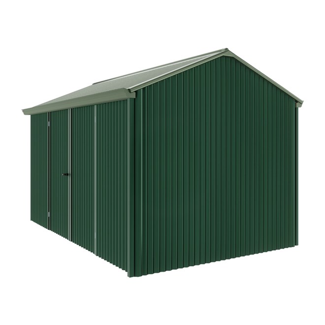 Handi-Heritage Shed H4 3.96X2.52 Roof:Rivergum Wall:Caulfield Green Front/Rear Double Door