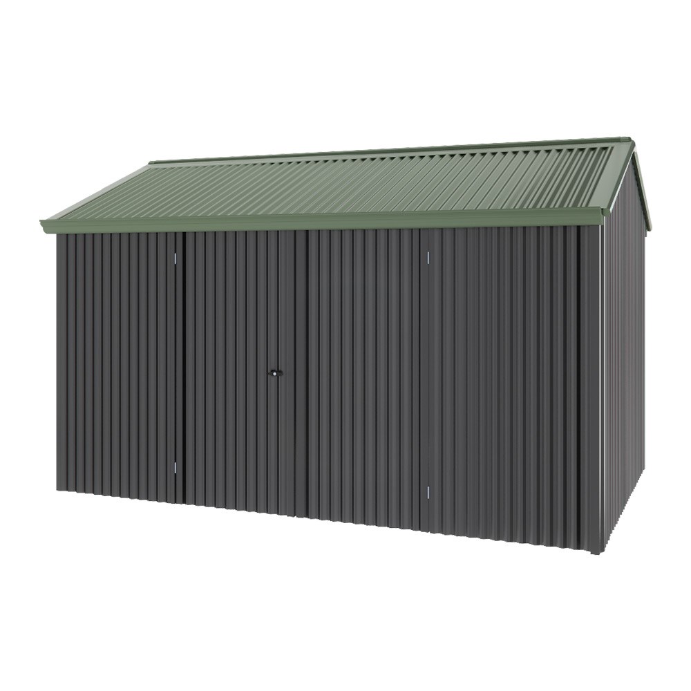 Handi-Heritage Shed H4 3.96X2.52 Roof:Rivergum Wall:Gun Metal Grey Front/Rear Double Door