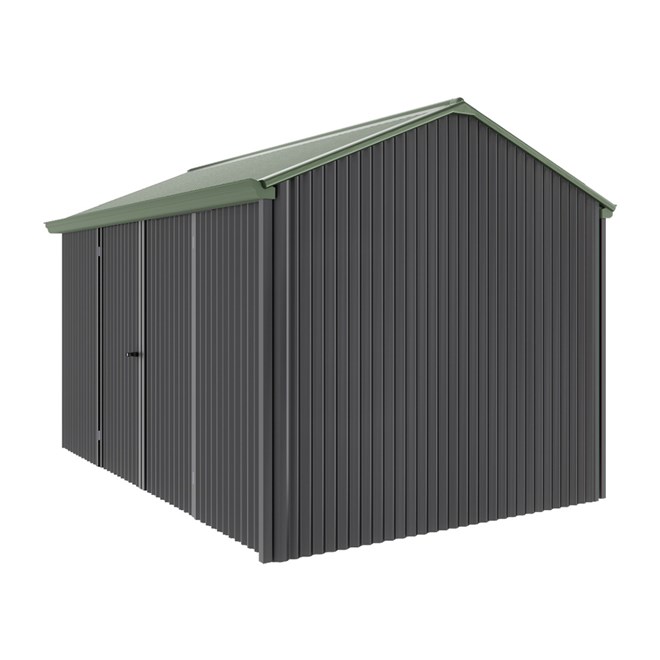 Handi-Heritage Shed H4 3.96X2.52 Roof:Rivergum Wall:Gun Metal Grey Front/Rear Double Door