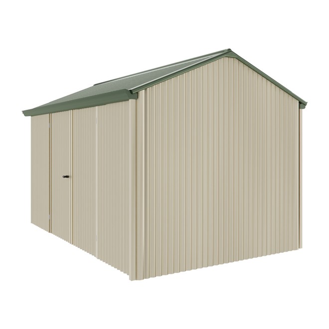 Handi-Heritage Shed H4 3.96X2.52 Roof:Rivergum Wall:Merino Front/Rear Double Door