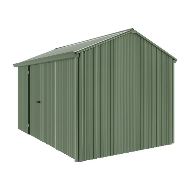 Handi-Heritage Shed H4 3.96X2.52 Roof:Rivergum Wall:Rivergum Front/Rear Double Door