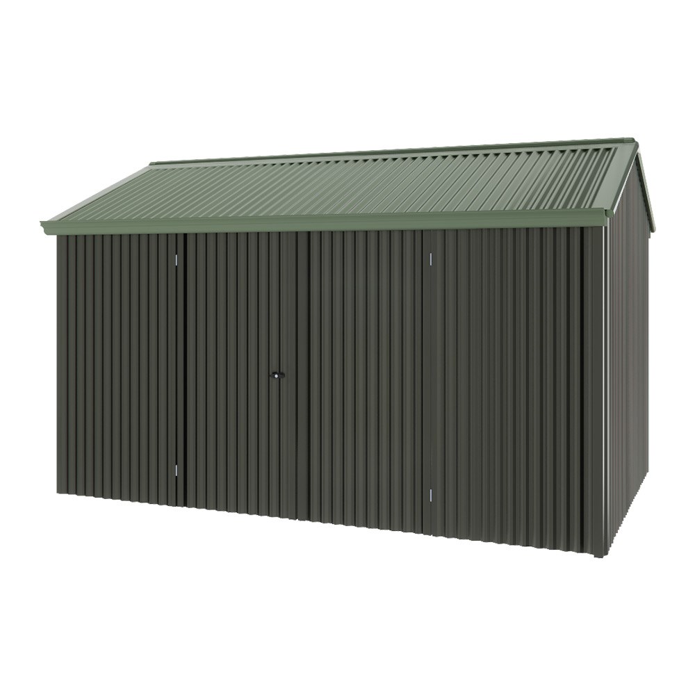 Handi-Heritage Shed H4 3.96X2.52 Roof:Rivergum Wall:Slate Grey Front/Rear Double Door
