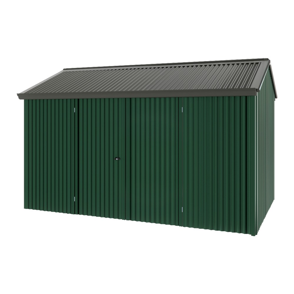 Handi-Heritage Shed H4 3.96X2.52 Roof:Slate Grey Wall:Caulfield Green Front/Rear Double Door