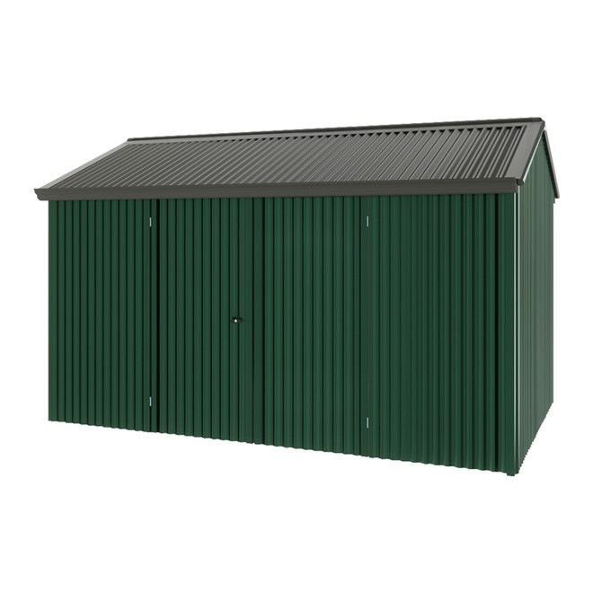 Handi-Heritage Shed H4 3.96X2.52 Roof:Slate Grey Wall:Caulfield Green Front/Rear Double Door